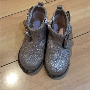 Gold glitter booties